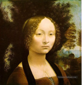 Léonard de Vinci œuvres - Portrait de Ginevra Benci Léonard de Vinci
